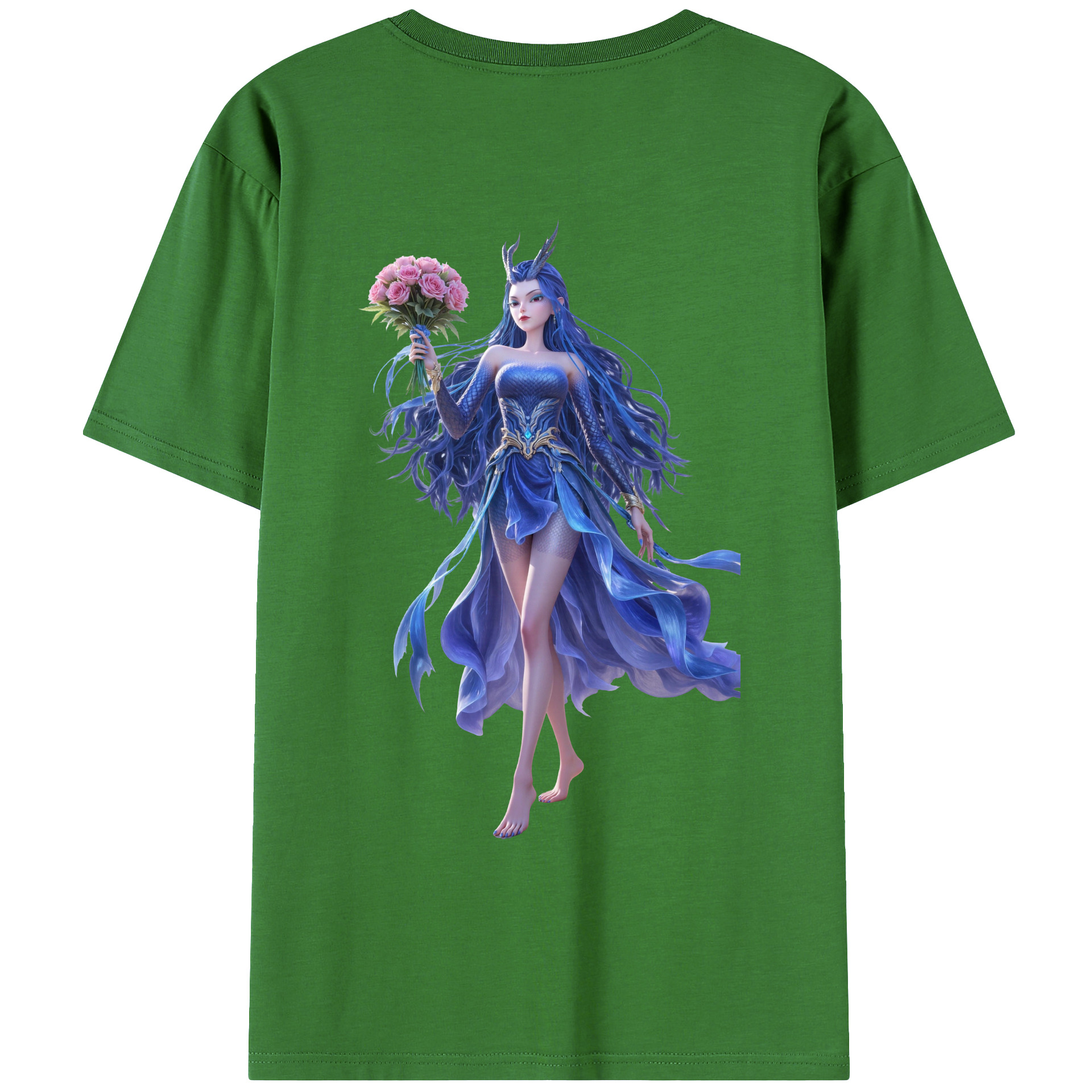 （画像用） Ne Zha 2 ナタ 魔童の大暴れ レディース半袖Tシャツ(バックプリント)